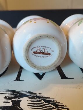 Vintage 1988 SJL Floral Ceramic Jars (Set of 3)